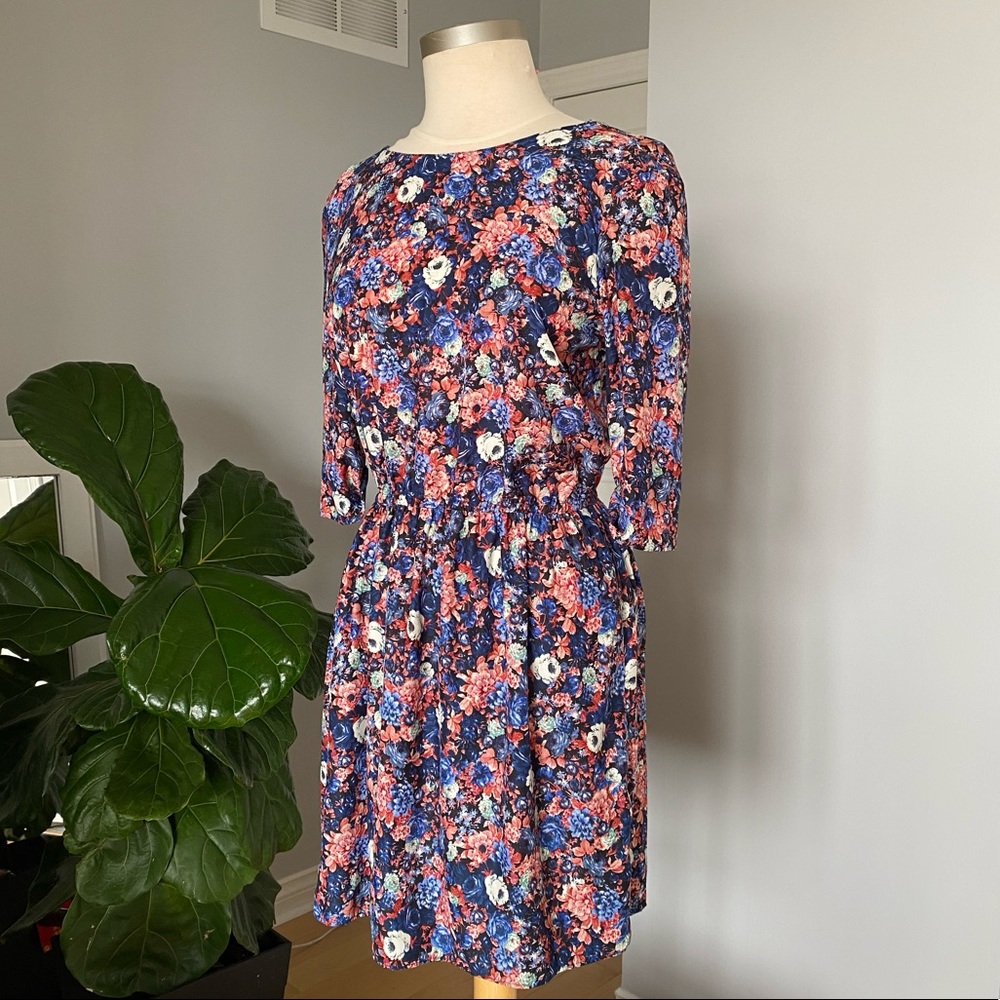 Zara floral tea dress